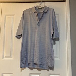 Descente blue  with square pattern golf shirt